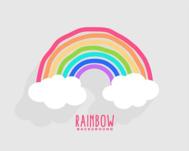 eye catching rainbow and cloud background design vector clipart