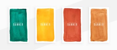 Elle boyanmış suluboya doku dizayn vektörü koleksiyonu