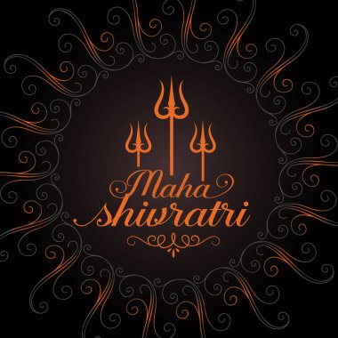 Geleneksel maha shivratri Hint bayramı koyu arkaplan vektörü