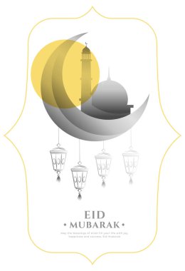 Arapça dekor vektörlü dekoratif bayram mübarek olay kartı