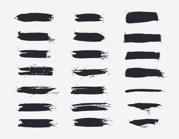 набор абстрактных пятен пятна чернил текстуры с вектором эффекта мазка кисти