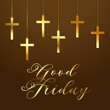 Altın haç vektörü asılı iyi bir cuma dini geçmişi