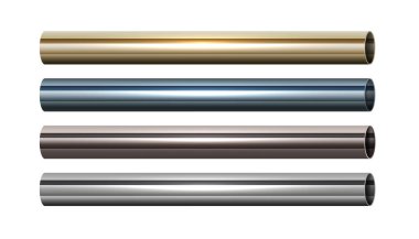 Tesisat vektörü için parlak 3D krom boru hattı ekipmanı arka planı