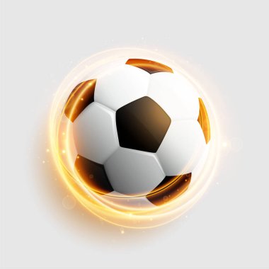 gerçek futbol ya da futbol ışık çizgisi tasarım vektörü