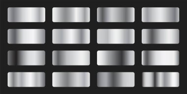 Premium gümüş gradyan palet küme vektörü