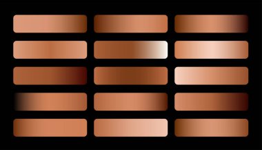 ui / ux uygulama sunum vektörü için soyut gül altın gradyan paleti seti