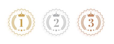 Galibiyet ödülü vektörü için en üst düzey numara rozet seti