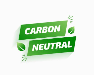 Yeşil yapraklı karbon nötr etiket tasarım vektörü