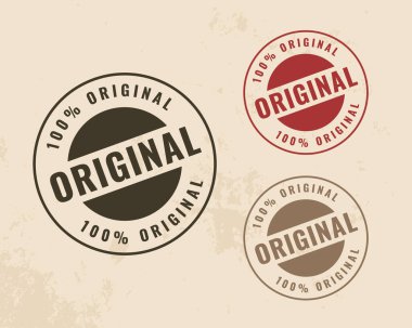 Yuvarlak sertifikalı orijinal mühür tasarım vektörü