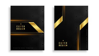 koyu siyah premium iş broşür tasarım vektörü paketi