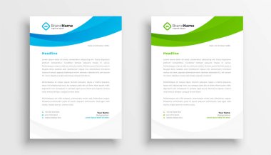 Resmi sunum vektörü için iki kurumsal antetli şablon koleksiyonu