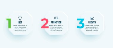 Web sunum vektörü için modern 3 adım iş akışı diyagramı afişi