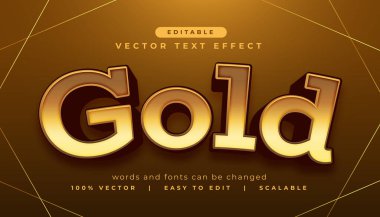 3d klasik harfli altın metin efekti düzenlenebilir model vektörü