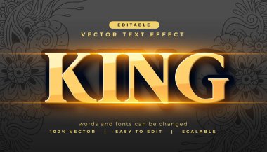 düzenlenebilir altın rengi cesur kral metin efekti vektörü