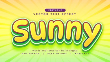modern güneşli metin efekti düzenlenebilir model vektörü