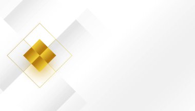 Lüks görünüş vektörü için zarif beyaz ve altın bayrak 