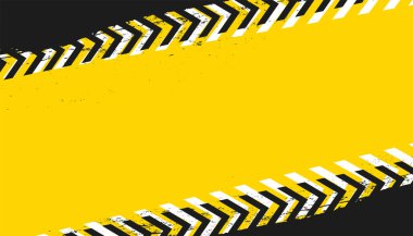 Boş uzay vektörüyle paslı uyarı sarı arka plan