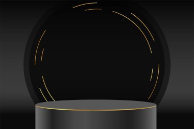 nesne sunum vektörü için siyah boş podyum sahnesi