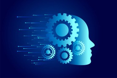 AI web tekno büyük veri kavramı çark tasarım vektörü olan duvar kağıdı