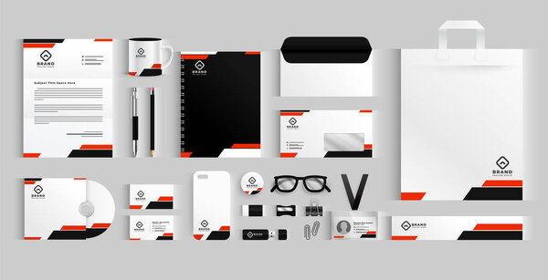 set of corporate business stationery template for company promotion vector