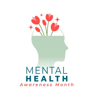 zihinsel sağlık farkındalık ayı konsepti arka plan vektörü