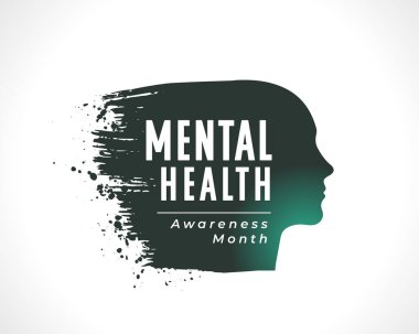 grungy effect vektörü ile zihinsel sağlık konsepti