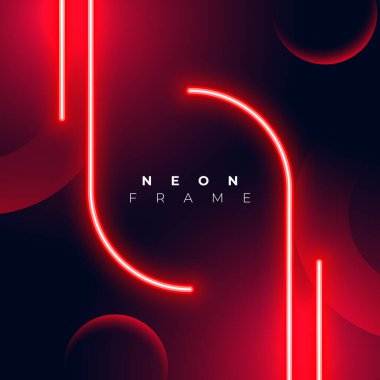 soyut ve parlak kırmızı neon çizgileri tasarım vektörü 