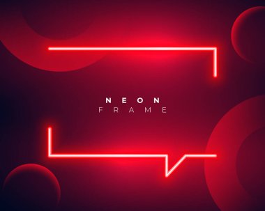 soyut ve parlak kırmızı neon çerçeve metin uzayı vektörü