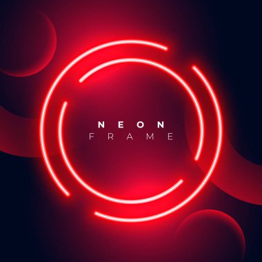 boş uzay vektörüyle parlayan kırmızı dairesel çerçeve