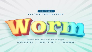 modern biçim solucan metin efekti yazı tipi tasarım vektörü