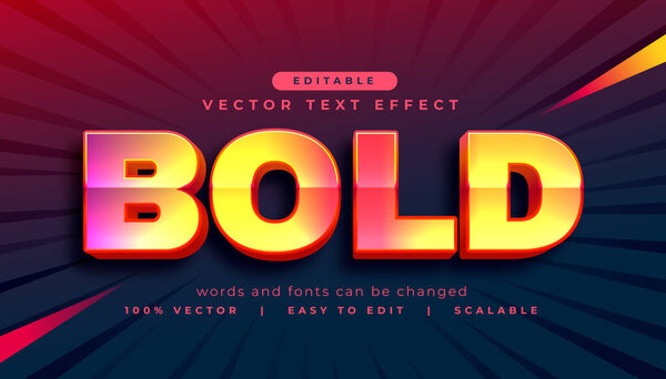bold text effect style editable font design vector