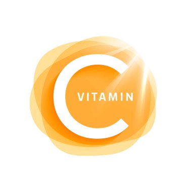 kağıt kesimi c vitamini askorbik jel logo tasarım vektörü