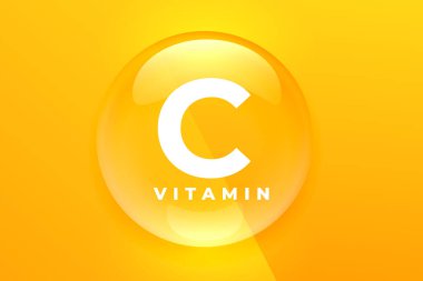 C vitamini antioksidan mineral turuncu arka plan vektörü