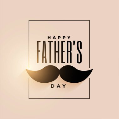 Babalar günün kutlu olsun. Bıyık tasarım vektörlü kart.
