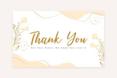 Altın çiçek vektörlü sipariş şablonu için teşekkürler.
