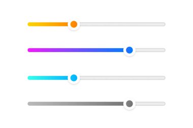 Koleksiyon vektöründe izole edilmiş renkli yükleme süreci çubuğu ögesi