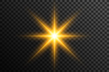 Soyut güneş ışınları tasarım vektörüyle şeffaf arkaplan