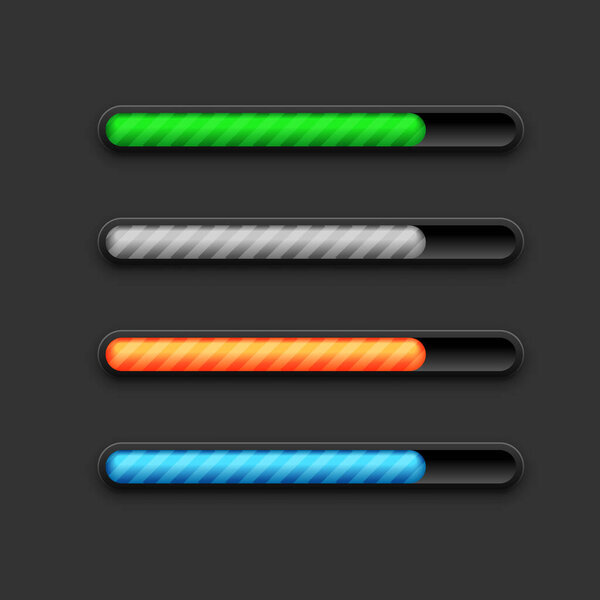3d style colorful loading or process bar in collection vector