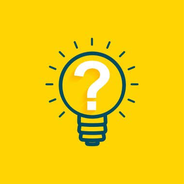 düz sarı arkaplan ve ampul yenilikçi konsept vektörü