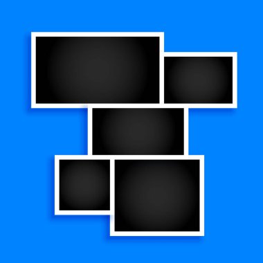 gerçekçi boş fotoğraf çerçevesi bileşimi arkaplan tasarım vektörü