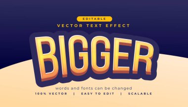 metin efekti biçimi daha büyük düzenlenebilir yazı tipi vektörü