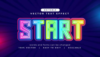 renkli düzenlenebilir başlangıç metin efekti biçimi vektörü