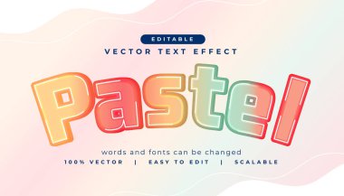 metin etkisi biçimi pastel düzenlenebilir harf vektörü