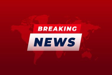 dünya haritası vektörü ile küresel flaş haber kırmızı arkaplan