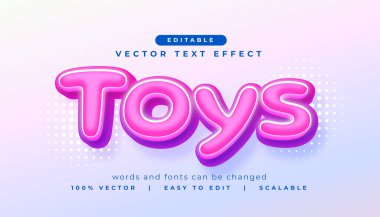 3d biçimli düzenlenebilir oyuncaklar metin efekti harf vektörü