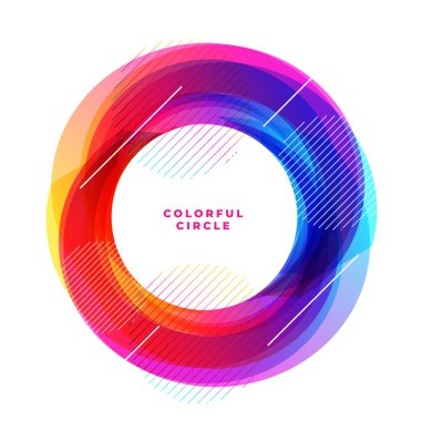 boş uzay vektörlü soyut ve renkli yuvarlak çerçeve şablonu