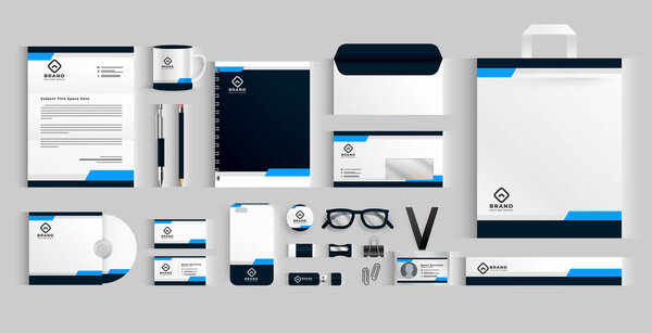 modern corporate office stationery banner in collection vector