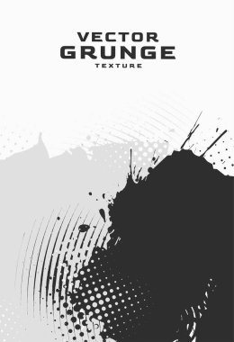siyah beyaz grungy boya sıçrama desen poster vektörü