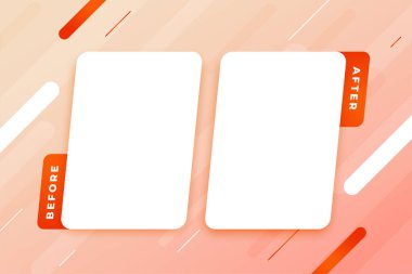 before and after transparent frame template with copy space vector 