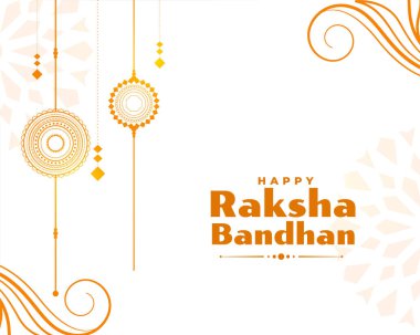 Basit raksha bandhan karşılama beyaz arkaplan tasarım vektörü